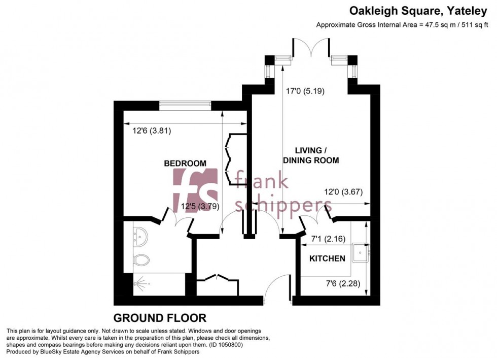 Floorplan for Oakleigh Square, Hammond Way, Yateley