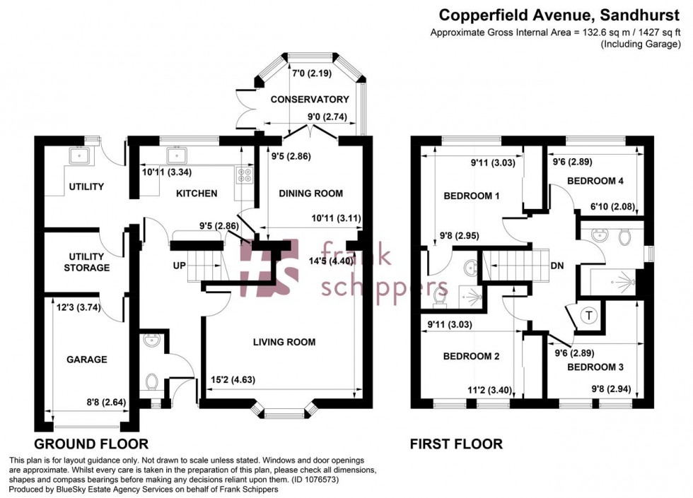 Floorplan for Copperfield Avenue, Owlsmoor, Sandhurst