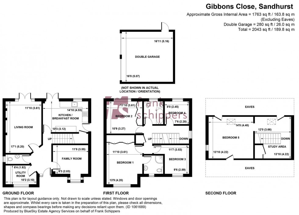 Floorplan for Gibbons Close, Sandhurst