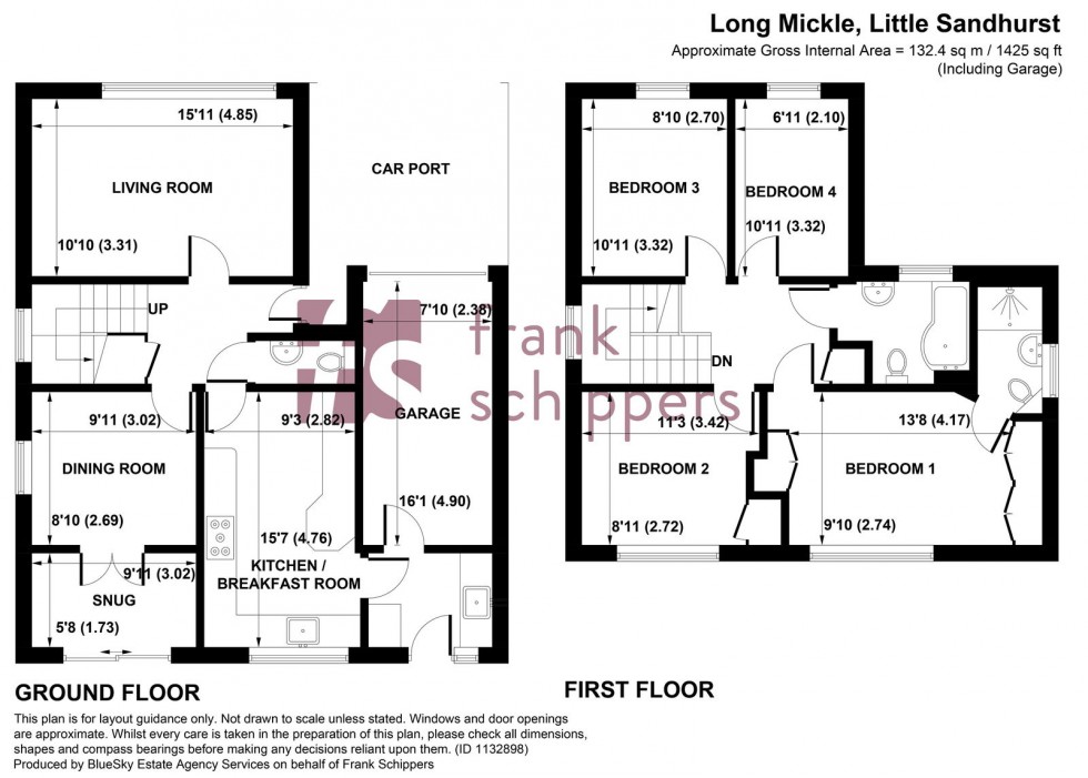 Floorplan for Long Mickle, Sandhurst