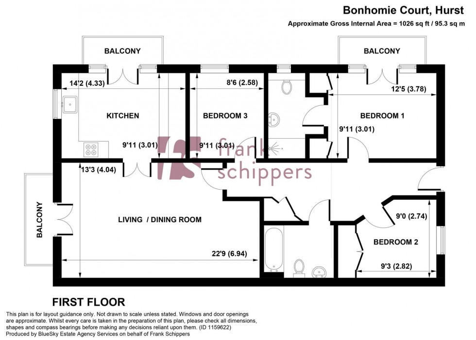 Floorplan for Bonhomie Court, Broadcommon Road