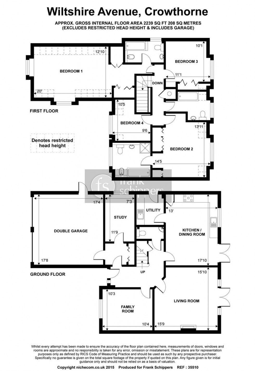 Floorplan for Wiltshire Avenue, Crowthorne