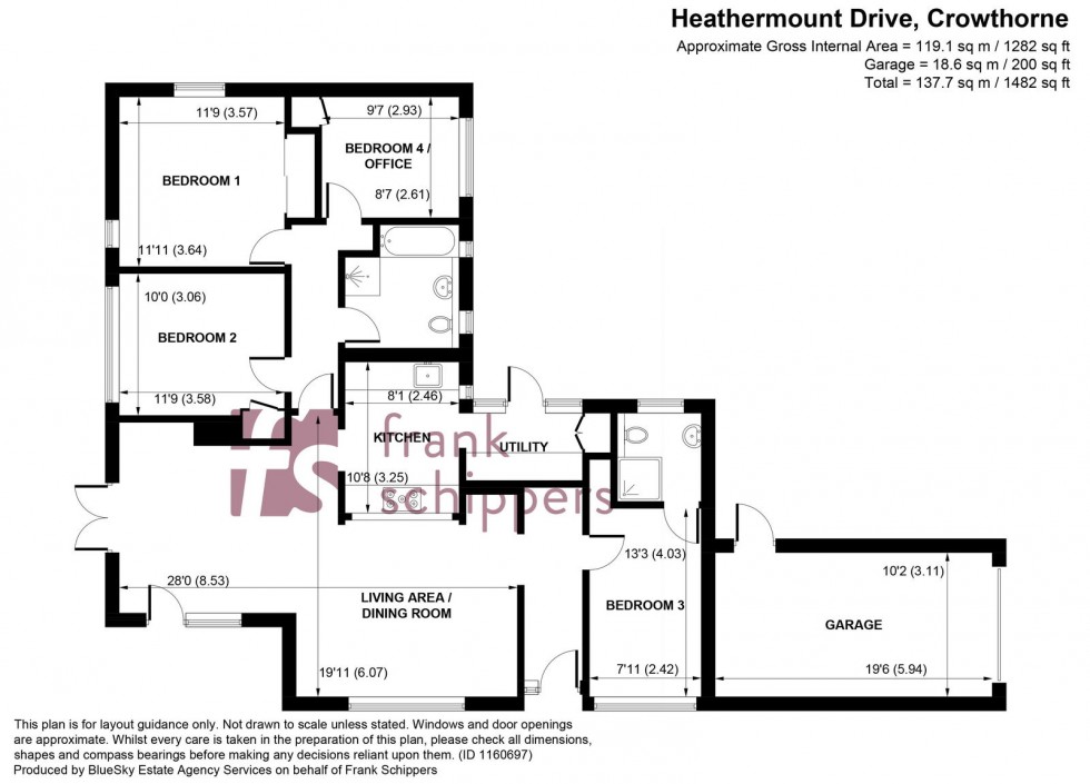 Floorplan for Heathermount Drive, Crowthorne