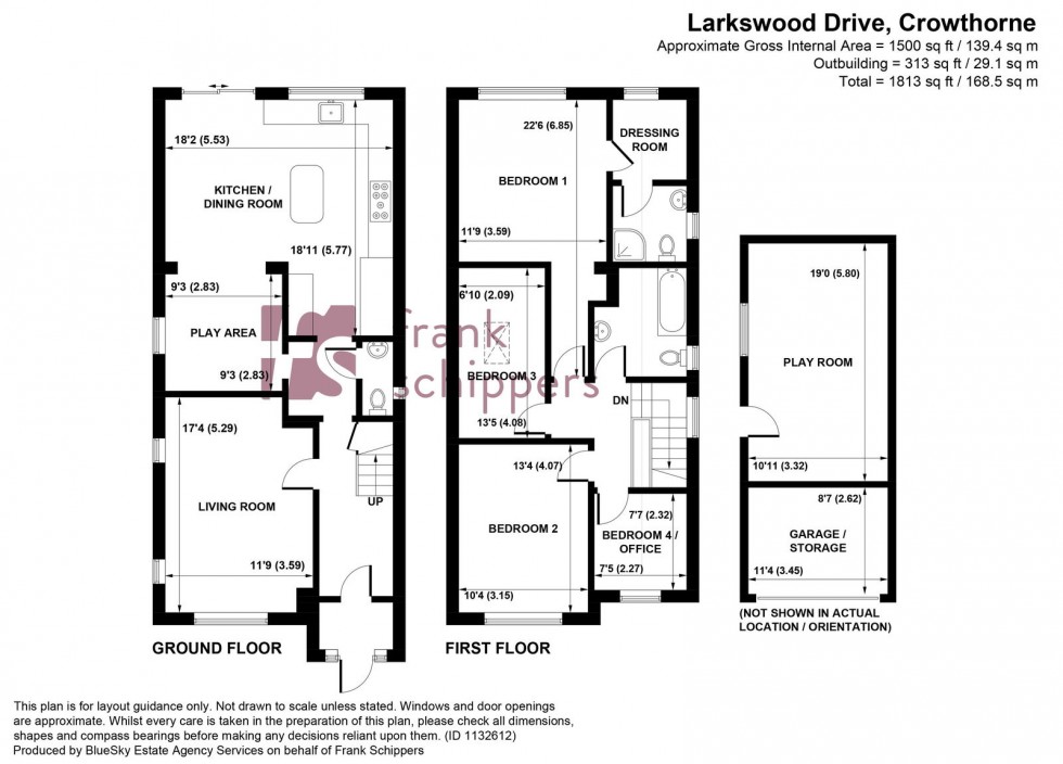 Floorplan for Larkswood Drive, Crowthorne