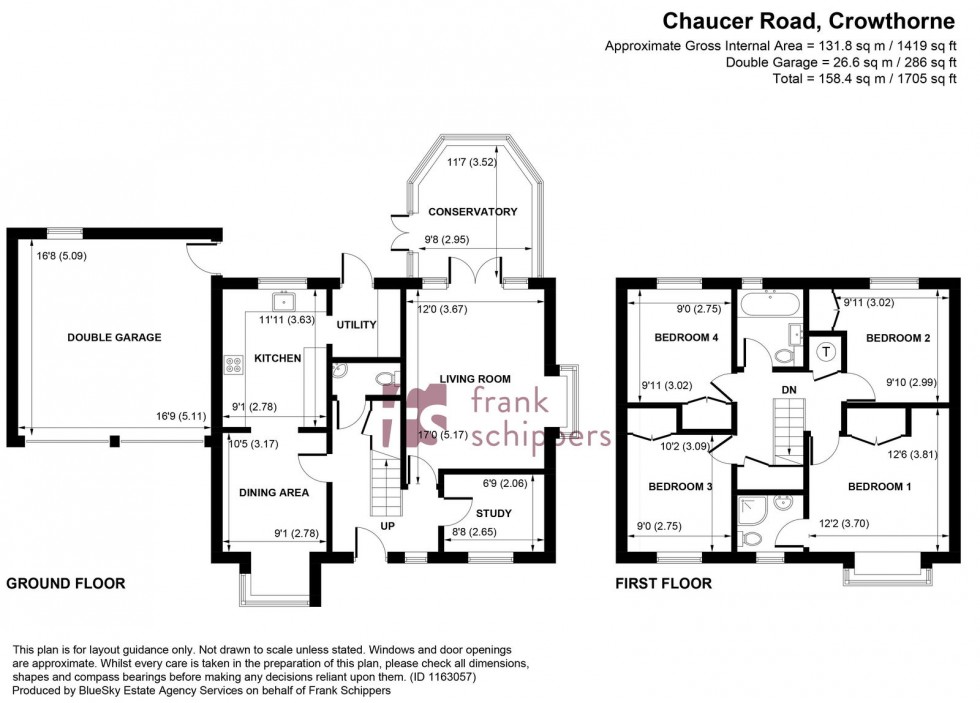 Floorplan for Chaucer Road, Crowthorne