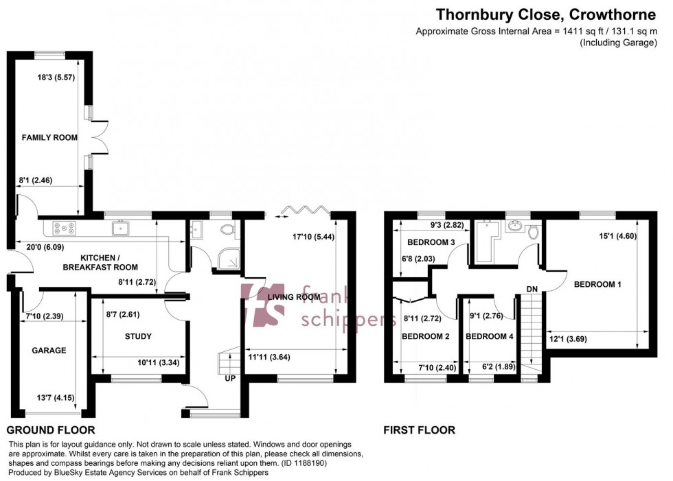 Floorplan for Thornbury Close, Crowthorne