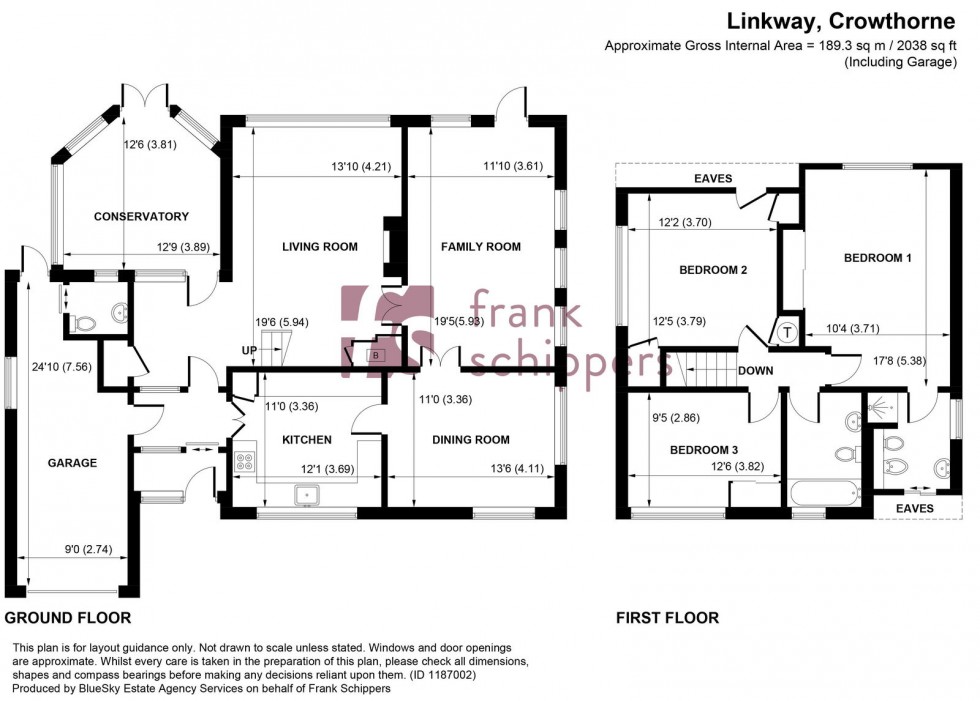 Floorplan for Linkway, Crowthorne, Berkshire, RG45 6ES