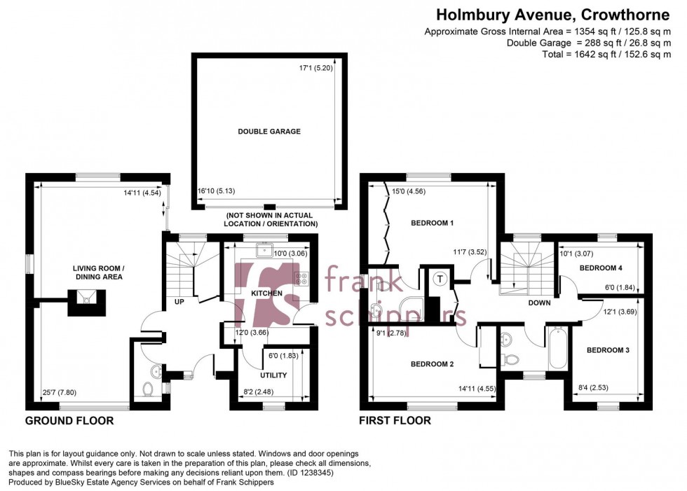 Floorplan for Holmbury Avenue, Crowthorne, RG45 6TQ