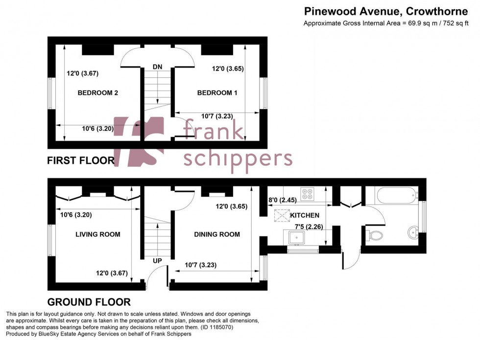Floorplan for Pinewood Avenue, Crowthorne, RG45 6RR