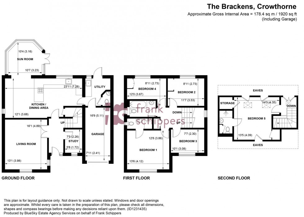 Floorplan for The Brackens, Crowthorne, Berkshire RG45 6TB