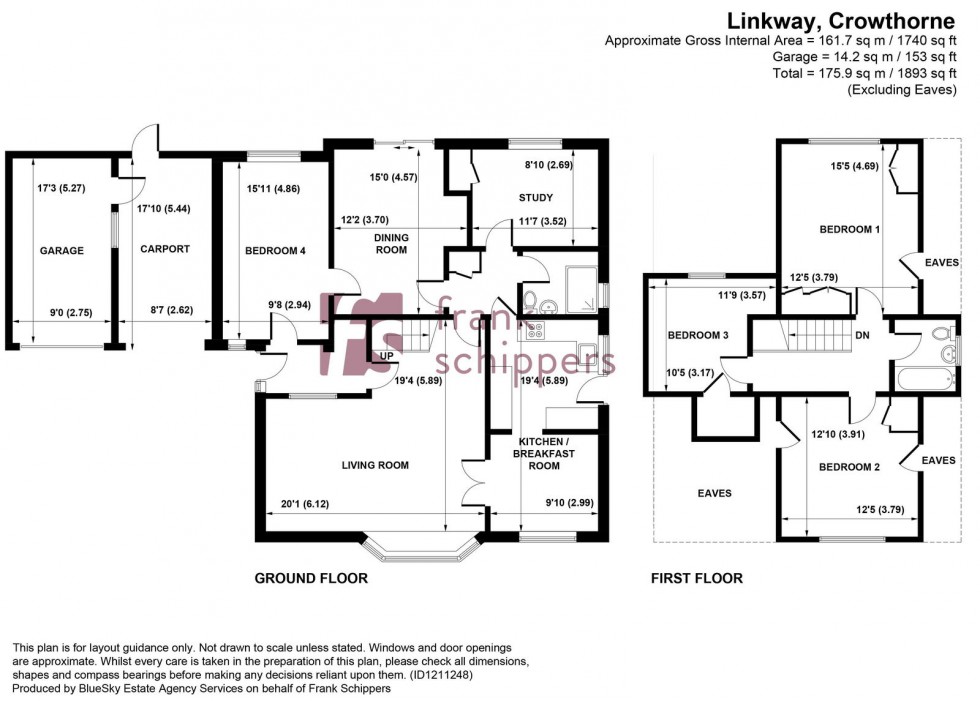 Floorplan for Linkway, Crowthorne, Berkshire, RG45 6ES