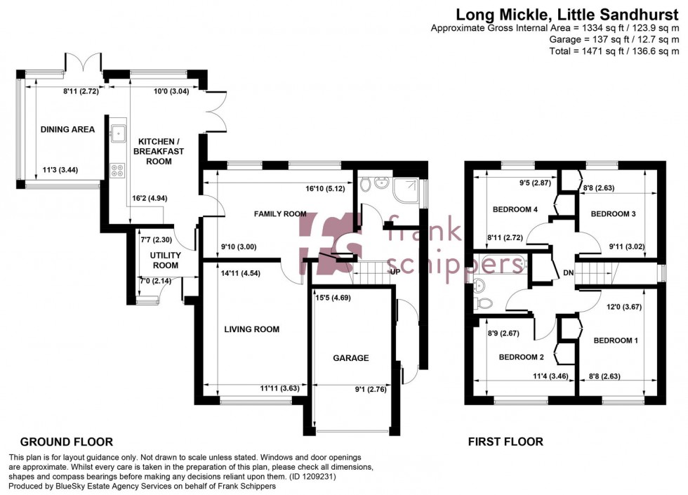 Floorplan for Long Mickle, Sandhurst, Berkshire, GU47 8QN