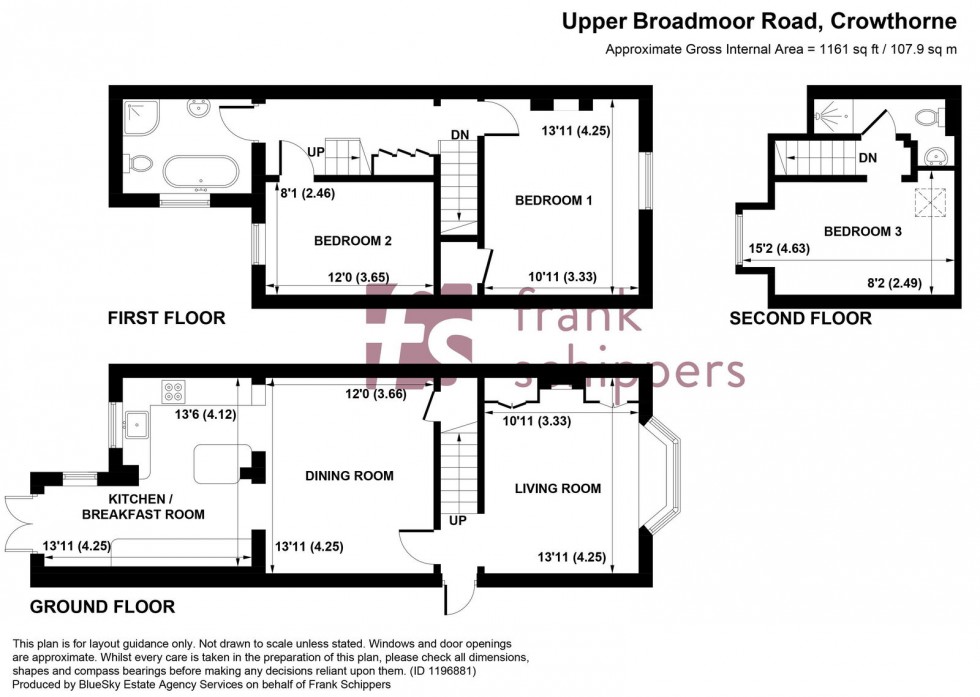 Floorplan for Upper Broadmoor Road, Crowthorne, Berkshire, RG45 7DH