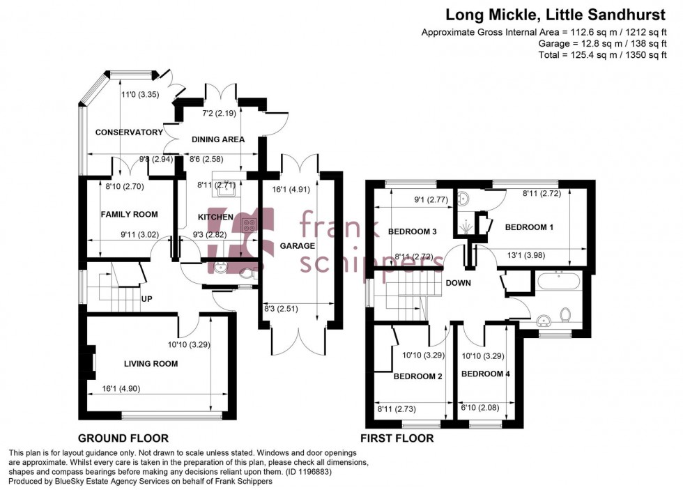 Floorplan for Long Mickle, Sandhurst, GU47 8QN