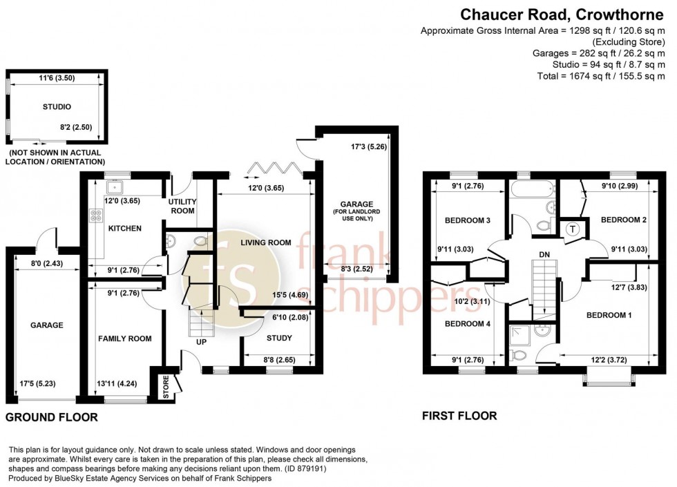 Floorplan for Chaucer Road, Crowthorne, Berkshire, RG45 7QN