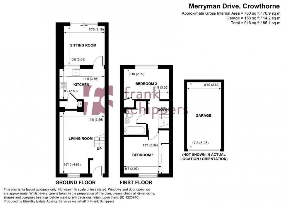 Floorplan for Merryman Drive, Crowthorne, Berkshire