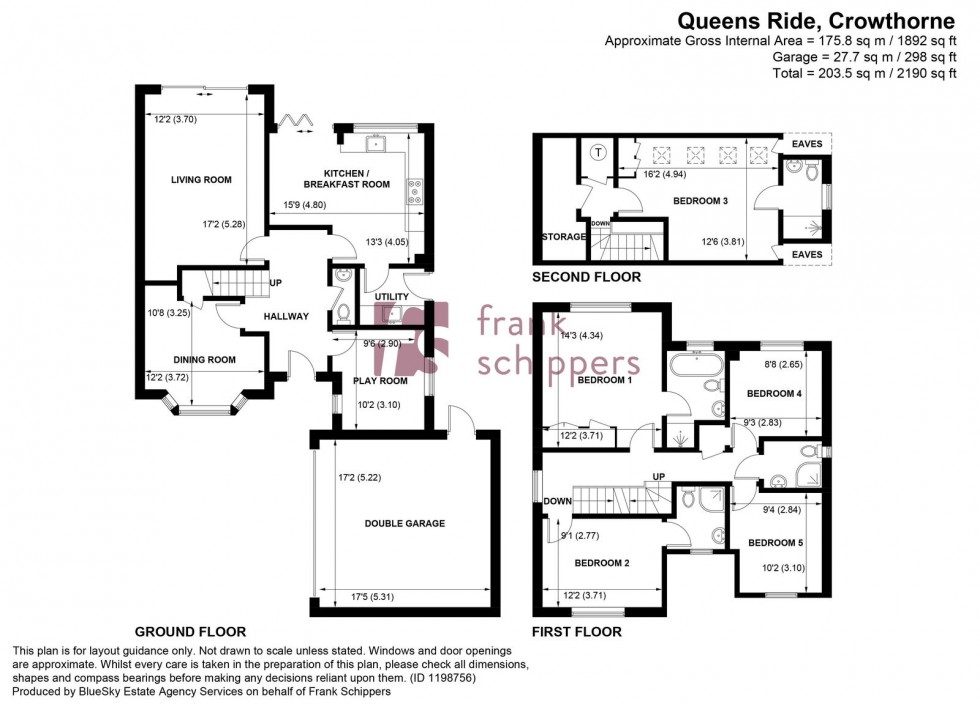 Floorplan for Queens Ride, Crowthorne, RG45 6LG