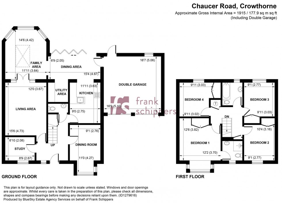 Floorplan for Chaucer Road, Crowthorne, Berkshire RG45 7QN
