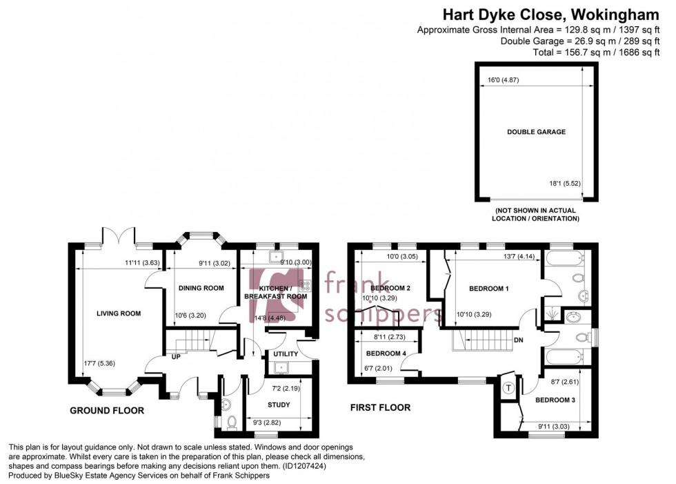 Floorplan for Hart Dyke Close, Wokingham, Berkshire, RG41 2HQ
