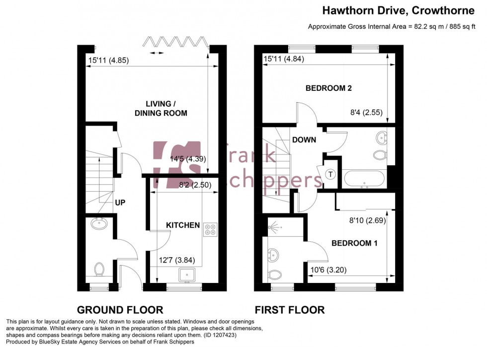 Floorplan for Hawthorn Drive, Crowthorne, Berkshire, RG45 6UB