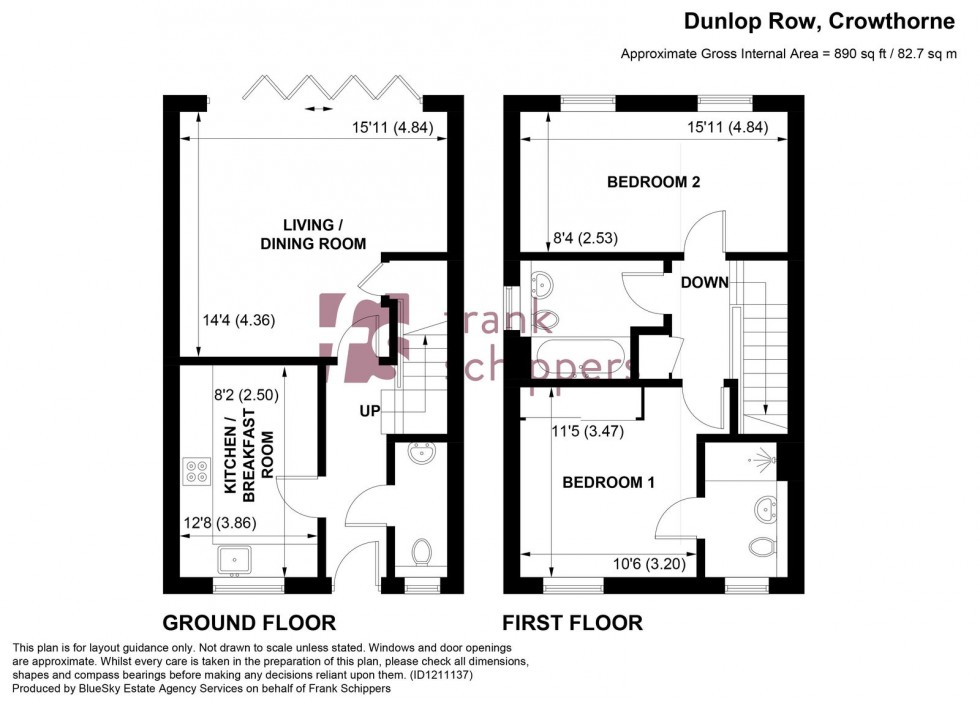 Floorplan for Dunlop Row, Crowthorne, Berkshire, RG45 6UA