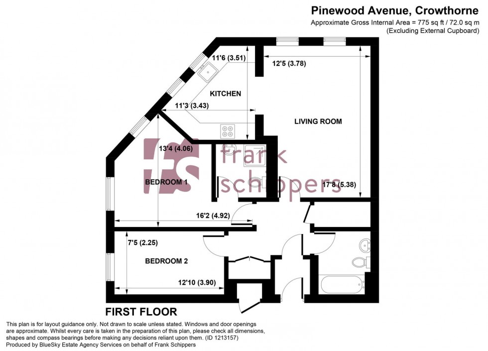 Floorplan for Pinewood Avenue, Crowthorne, RG45 6RD