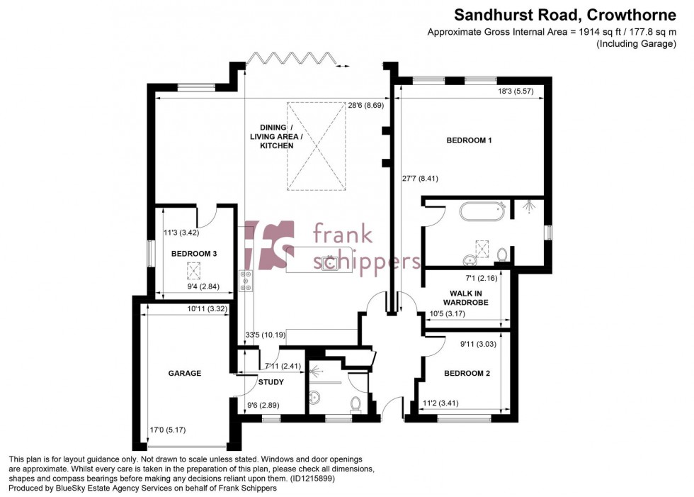 Floorplan for Sandhurst Road, Crowthorne, Berkshire, RG45 7HS