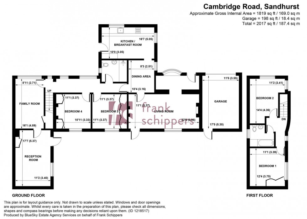 Floorplan for Cambridge Road, Owlsmoor, Sandhurst, Berkshire, GU47 0SZ