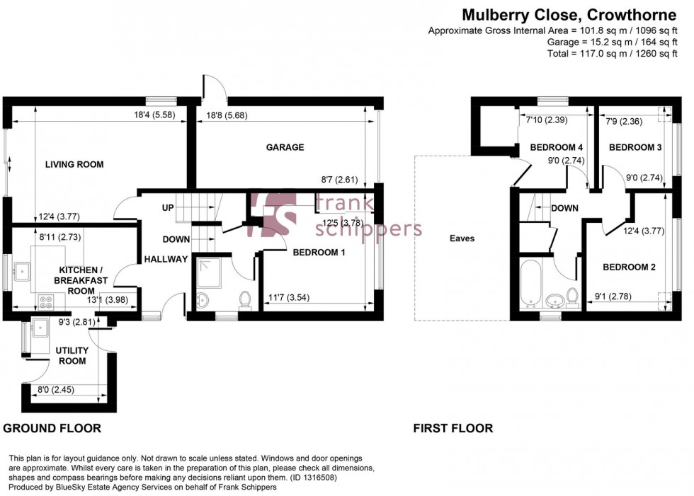 Floorplan for Mulberry Close, Crowthorne, Berkshire, RG45 7LG
