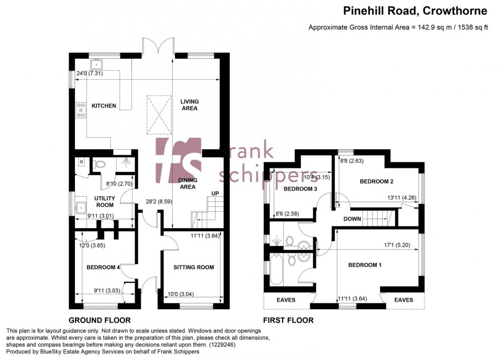 Floorplan for Pinehill Road, Crowthorne, Berkshire, RG45 7JP