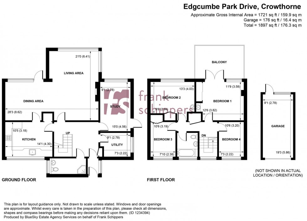 Floorplan for Edgcumbe Park Drive, Crowthorne, Berkshire, RG45 6HH