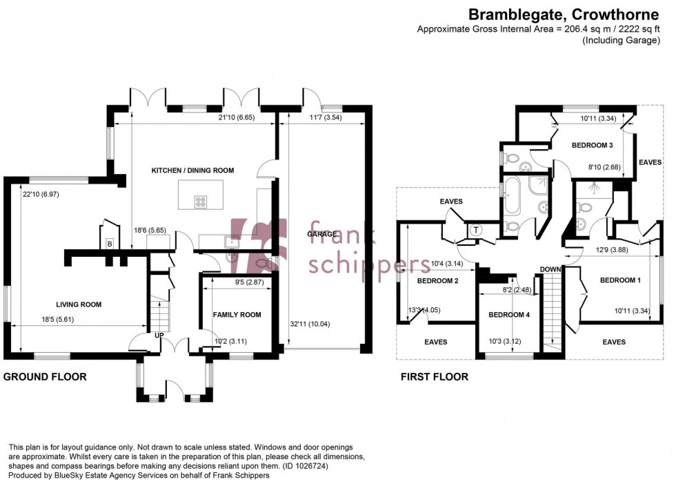 Floorplan for Bramblegate, Crowthorne, Berkshire, RG45 6JA