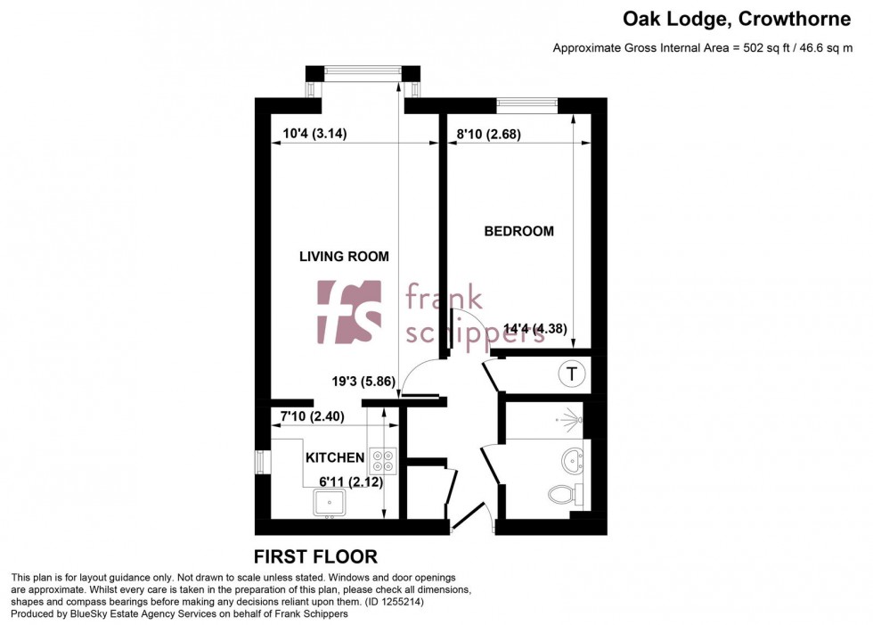 Floorplan for Oak Lodge, New Road, Crowthorne