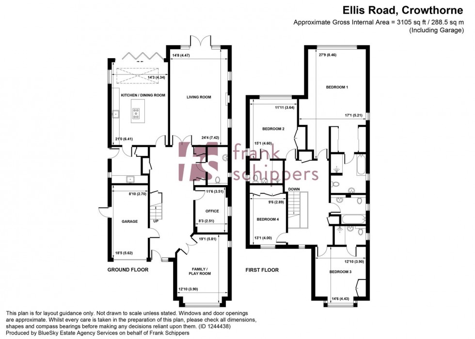 Floorplan for Oak House, Ellis Road