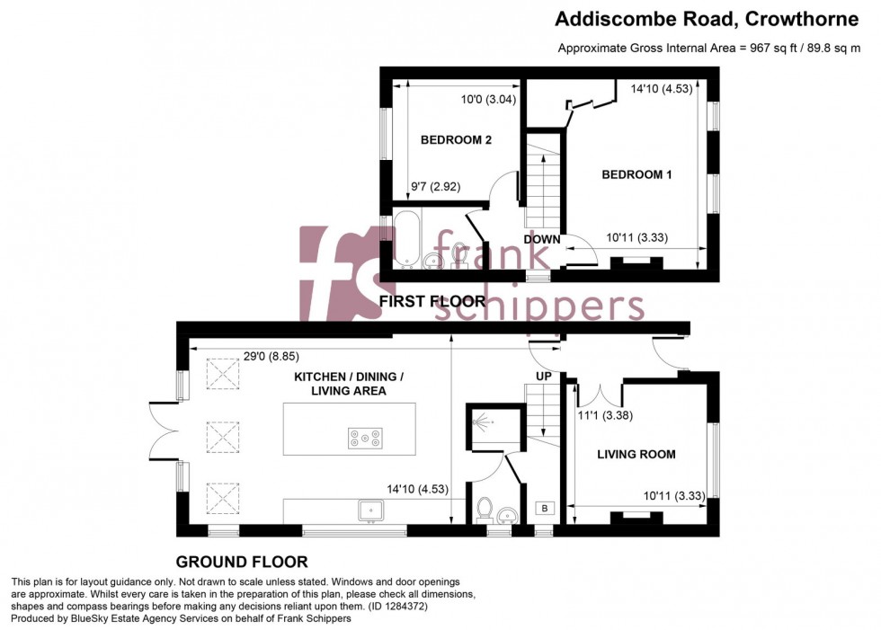 Floorplan for Addiscombe Road, Crowthorne, Berkshire RG45 7JU