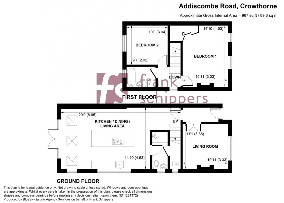 Floorplan for Addiscombe Road, Crowthorne, Berkshire RG45 7JU
