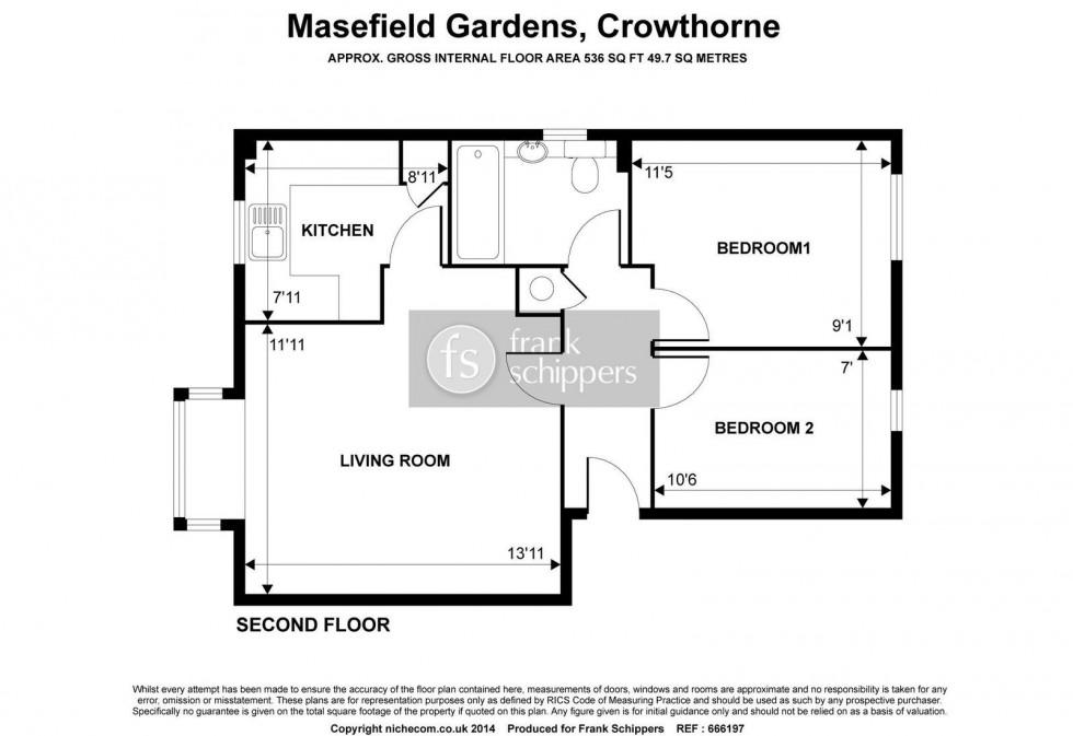 Floorplan for Masefield Gardens, Crowthorne, Berkshire