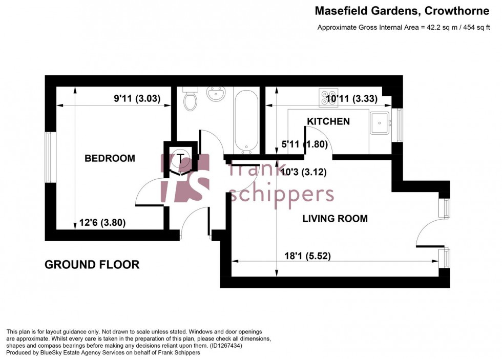 Floorplan for Masefield Gardens, Crowthorne, Berkshire RG45 7QS
