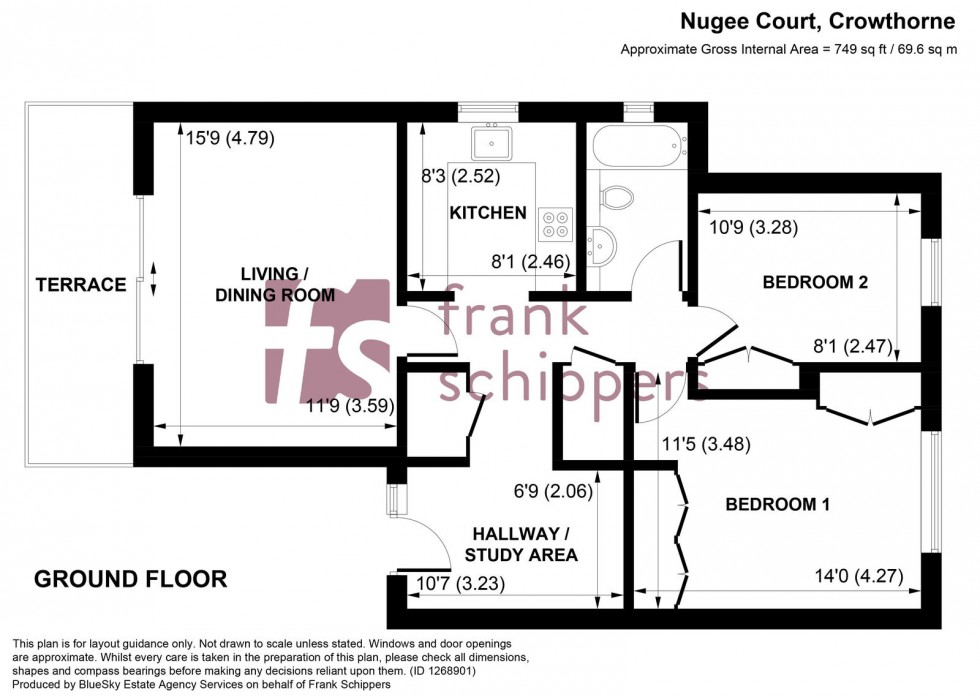 Floorplan for Dukes Ride, Crowthorne, RG45 6SJ