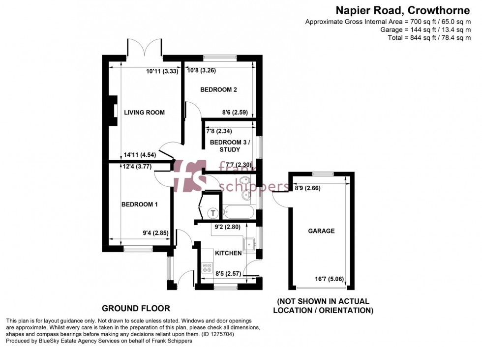 Floorplan for Napier Road, Crowthorne, Berkshire RG45 7EL