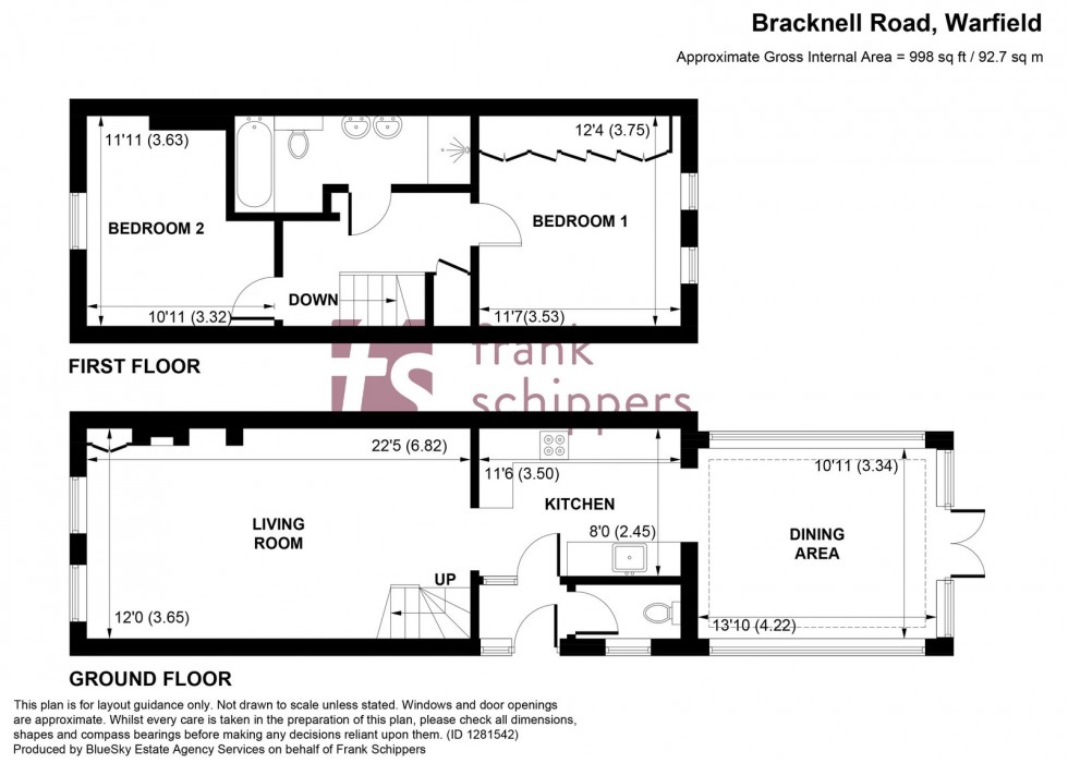 Floorplan for Hope Cottages, Bracknell Road, Warfield, Berkshire RG42 6LR