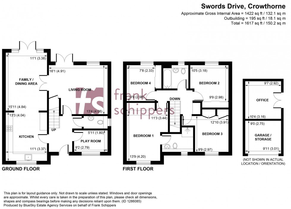 Floorplan for Swords Drive, Crowthorne, RG45 6GS
