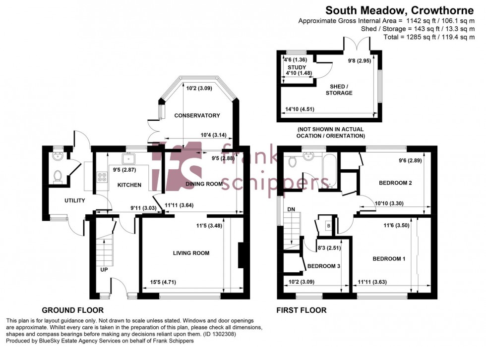 Floorplan for South Meadow, Crowthorne, Berkshire, RG45 7HJ