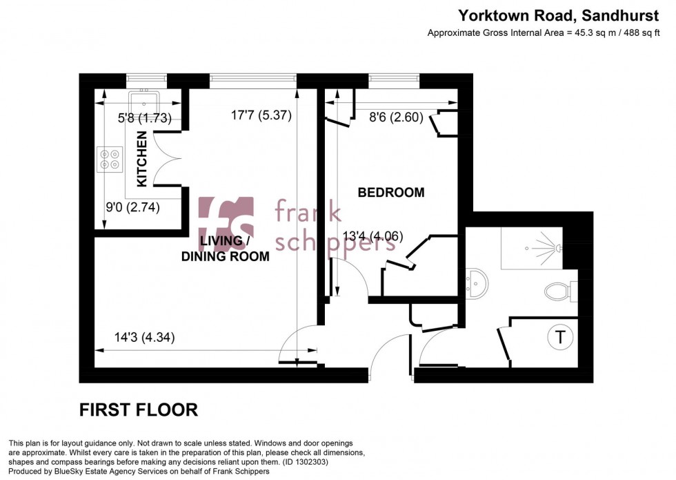 Floorplan for Warner Court, Yorktown Road, College Town, Sandhurst, Berkshire GU47 0PH