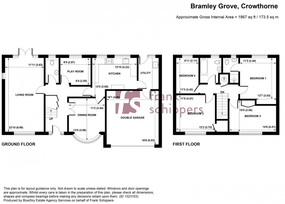 Floorplan for Bramley Grove, Crowthorne, Berkshire RG45 6EB