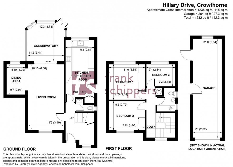 Floorplan for Hillary Drive, Crowthorne, Berkshire RG45 6QE