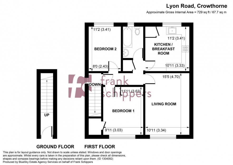Floorplan for Lyon Road, Crowthorne, Berkshire RG45 6RX