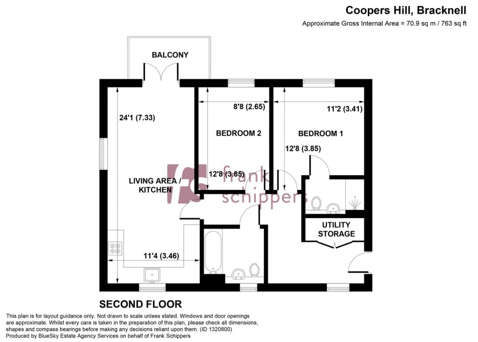 Floorplan for Coopers Hill, Bracknell, RG12 7QN