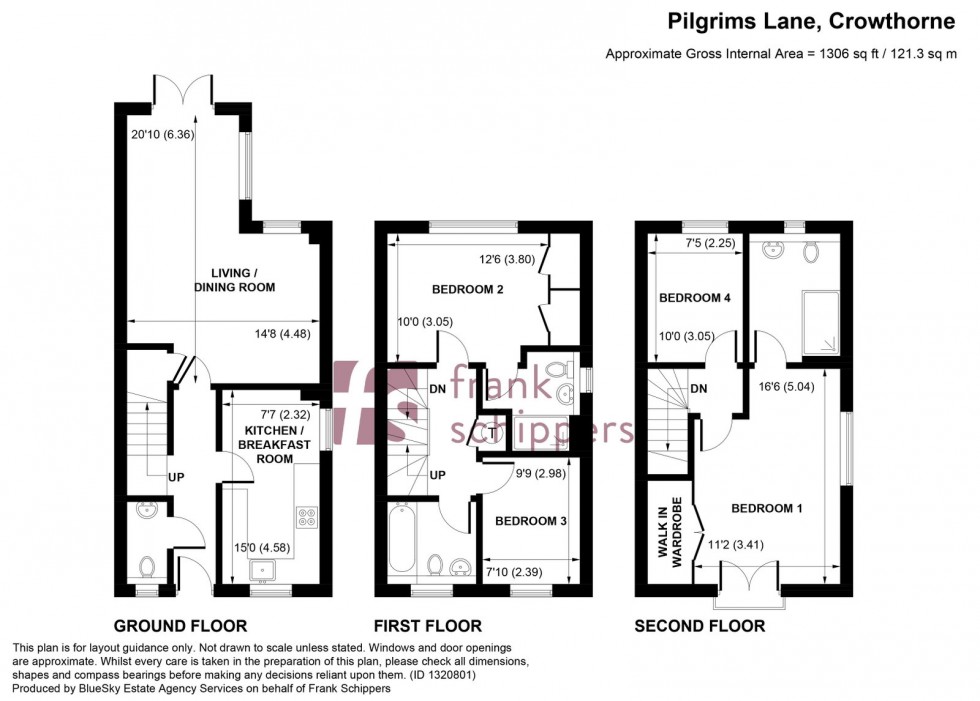 Floorplan for Pilgrims Lane, Buckler's Park, Crowthorne, Berkshire RG45 6XG