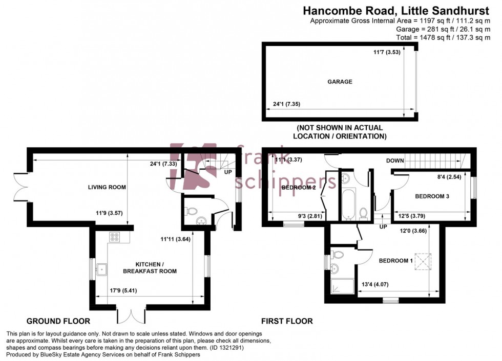 Floorplan for Hunters Mews, Hancombe Road, Sandhurst, Berkshire GU47 8NP